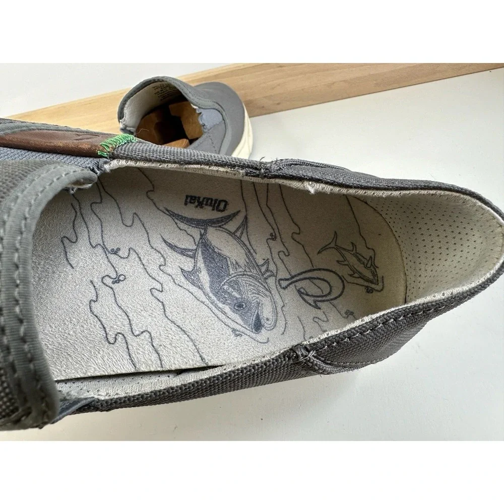 OluKai‎ Kahu Slip On Boat Shoe Loafer / Charcoal Gray / Men's Size 11